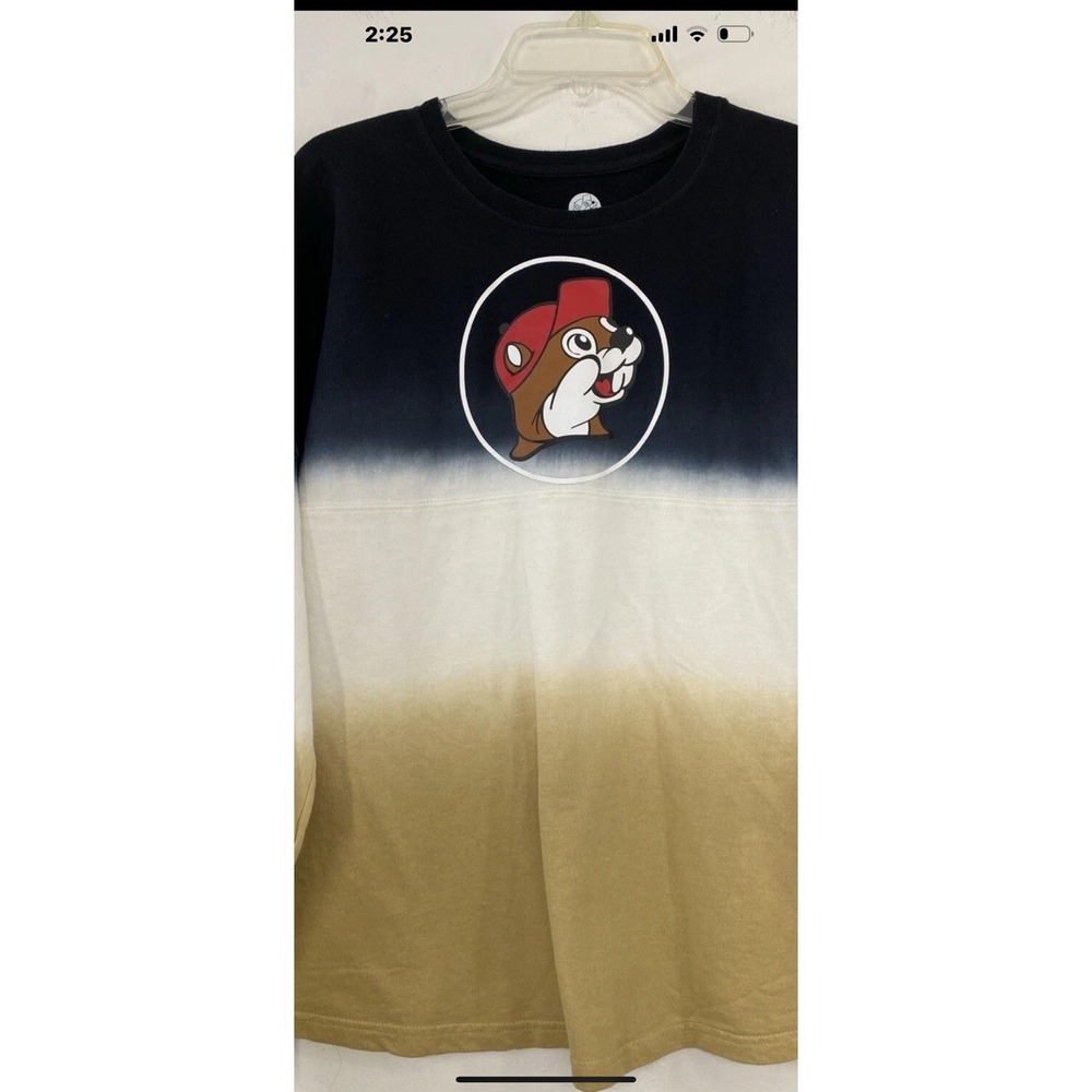 Buc-ees Spirit Jersey Shirt Medium Ombré Long Sleeve Beaver Logo Graphic (BR)